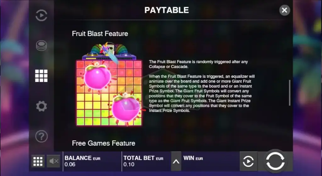 jammin jars paytable